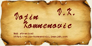 Vojin Komnenović vizit kartica